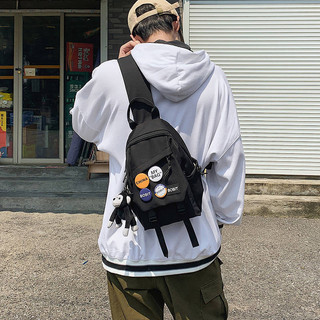 Men's Messenger Bag Ins Fashion Brand Small Shoulder Bag Casual Student Shoulder Backpack Japanese Large Capacity Cross-Shoulder Bag Chest Bag 8wmv