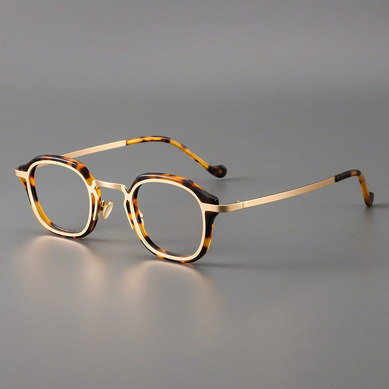 138mm Retro Acetate Kính Khung Kính Titan Kính Mắt Nam Nữ Vuông Kính MOP7
