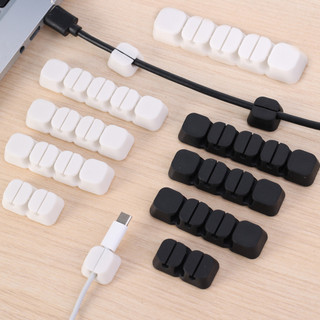 Bộ sắp xếp dây cáp - Silicone, Tự dính, Đa kiểu - Giá đỡ cáp quản lý Tidy để bàn - dành cho tai nghe bàn phím chuột - Kẹp quản lý cuộn cáp USB
