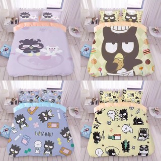 Sanrio BadBadtz-maru Bộ Chăn Ga Gối Chăn Ga Gối Ký Túc Xá Nhà Phòng Ngủ Có Thể Giặt 3IN1 Phù Hợp Với 1