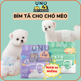  Bỉm cho chó mèo tã cho chó Pet Diapers bịch 10 miếng siêu thấm hút cho chó đực và chó cái – UNU Pet House 