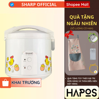 Nồi cơm điện nắp gài Sharp 1.8 lít Chính hãng, công nghệ nấu 3D, kèm xửng hấp KS-183TJV - HAPOS