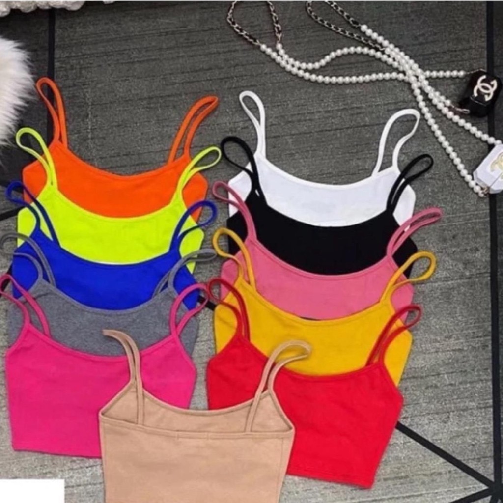 áo 2 dây croptop ôm dáng nhiều màu như hình sexy | BigBuy360 - bigbuy360.vn