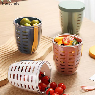 Her di động salad chopper bát giỏ thoát nước nhà bếp hai lớp giỏ chống rò rỉ trái cây rau giặt lưu trữ vn