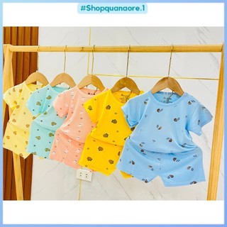 Bộ đồ cộc tay cho bé AVALER chất thun lạnh túi zip cực mềm mát phù hợp với trẻ em 7-18kg