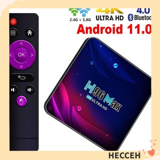 Hộp tv thông minh hecceh h96 max v11 2021 media player 4k h.265 2.4g / 5.8g wifi kép rk3318