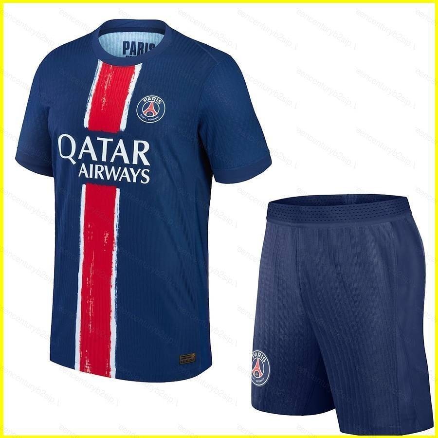 Sq4 2024-2025 Ligue 1 Paris Saint-Germain đội bóng sân nhà Trẻ em Người lớn Fan Áo thun quần Plus Si