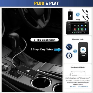 Bộ chuyển đổi không dây tự động Android, Android Auto Dongle, Điện thoại Android Chuyển đổi Android Auto có dây sang hộp AI không dây