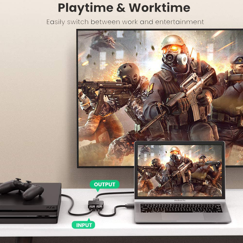 Bộ Chuyển Mạch HDMI 2.0 Ugreen 70607 - Hỗ Trợ 4K@60Hz / 3D / ARC - Hỗ trợ 2 chiều (luân phiên) | BigBuy360 - bigbuy360.vn