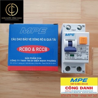 Cb chống giật quá tải mpe 40a 32a aptomat chống giật cầu dao chống rò dòng rcbo30/232