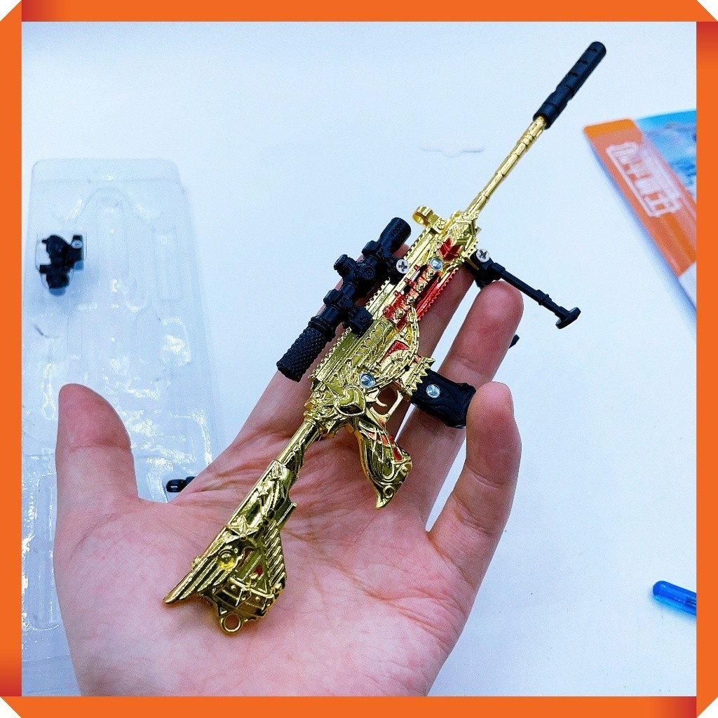Mô hình lắp ráp kim loại đồ chơi PUBG M416 GOLD LOVE giá rẻ dài 20cm có thể tháo rời [Tặng kèm giá đ