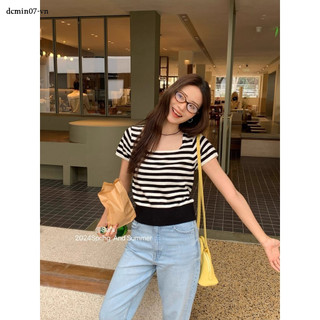 9 Màu Phiên Bản Hàn Quốc Simple Air Slim - Fit Square Old Fashion Stripes Short Scratch