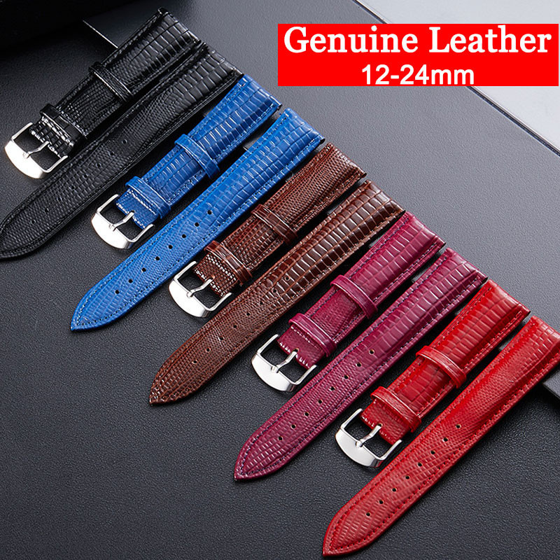 Dây đeo đồng hồ bằng da thật cổ điển 12-24mm Dây đeo đồng hồ da bò Prenium 18 20 22mm 24mm Dây đeo h