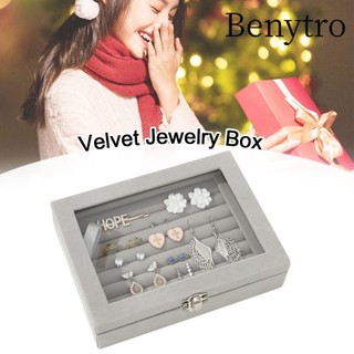 Benytro Hộp Nhẫn Nhung Bền Khay Đựng Bông Tai Hộp Bảo Quản