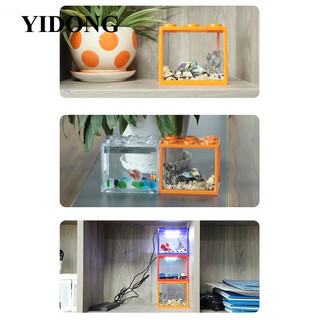 Lt hộp đèn led mini xếp chồng độc đáo trang trí bể cá cảnh / bò sát / văn phòng / nhà
