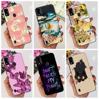 Dành cho zte blade a51 ốp lưng silicon chống sốc đen tpu mềm điện thoại ốp lưng hoa phong cách cho zte blade a51 2021 ốp lưng