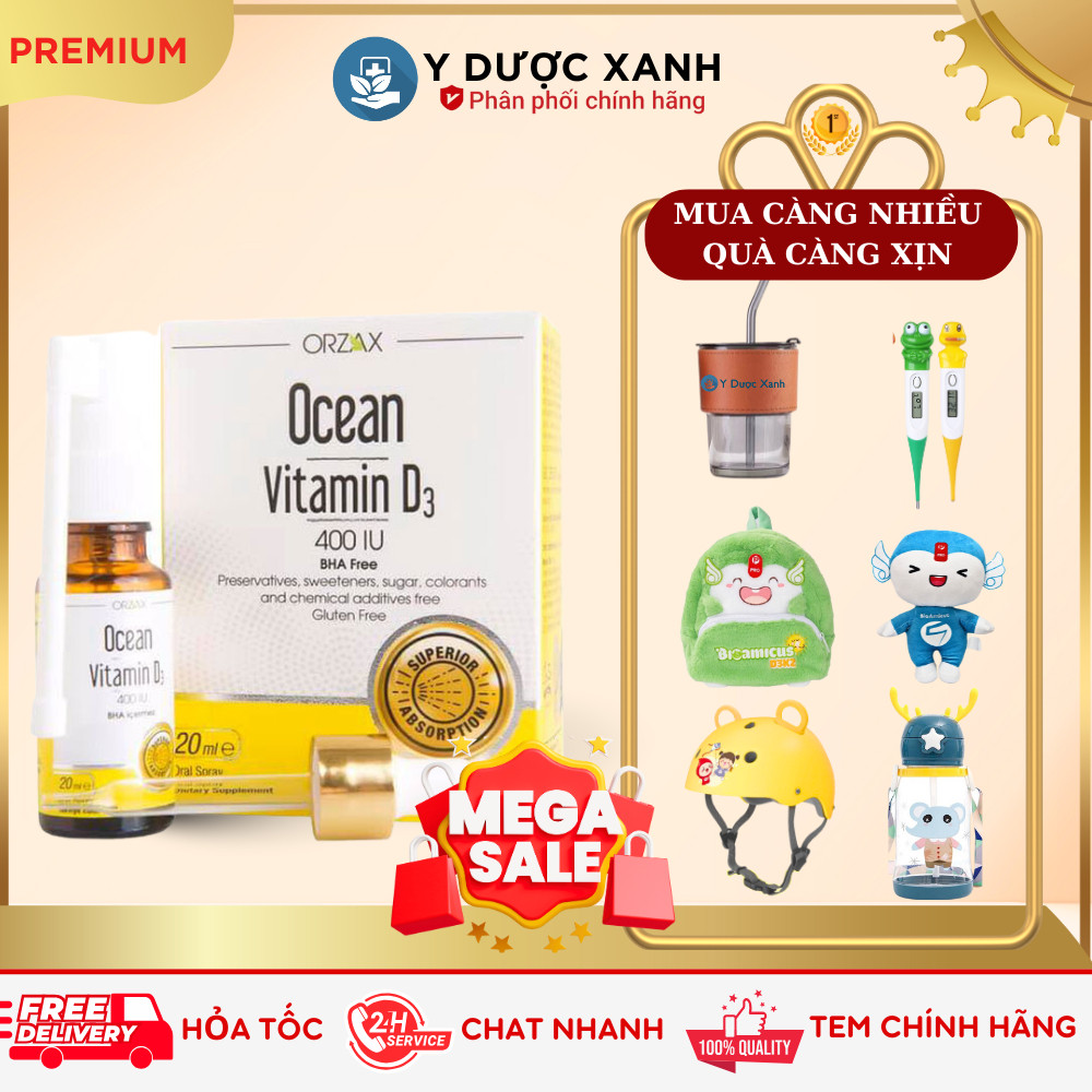 [ Y Dược Xanh ] OCEAN VITAMIN D3 20ml, Xịt bổ sung Vitamin D3
