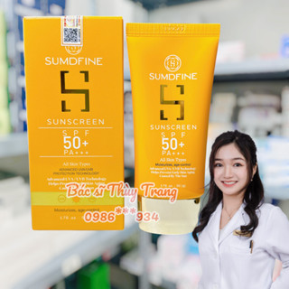   CHÍNH HÃNG  Kem chống nắng dưỡng ẩm nâng tone da SUMDFINE Sunscreen SPF 50+ PA+++  50g  