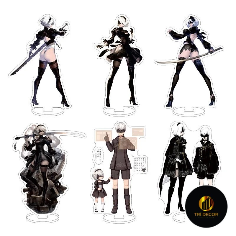 Móc khóa Anime NieR: Automata Doll Stand Cool 2B 9S YoRHa Type B S Acrylic Phụ kiện trang trí túi xá
