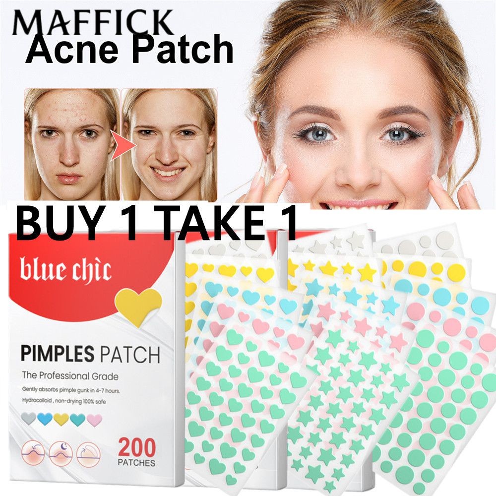 Mua 1 Tặng 1 400 miếng/200 miếng dán mụn hình ngôi sao nhiều màu sắc Miếng dán mụn chăm sóc da Miếng