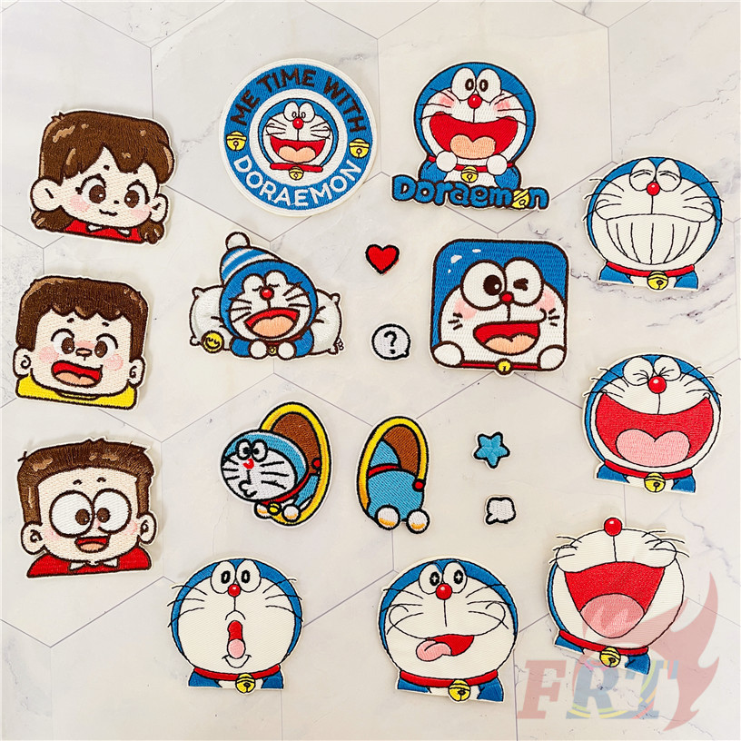 1Pc ✿ Doraemon . Funny Life Art Self-adhesive Sticker Patch ✿ Diy Iron on Sew on Badges Patches 2747