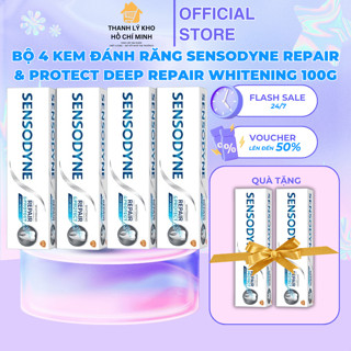 Bộ 4 Kem đánh răng SENSODYNE Repair & Protect Deep Repair Whitening 100g phục hồi, bảo vệ răng ê buốt và làm trắng răng