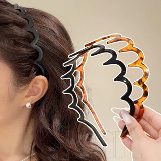 1 / 2 Băng Đô Quấn Tóc Sóng Lấp Lánh - Băng Đô Răng Sóng - Vòng Tóc Chống Trơn Trượt Cho Nữ - Mũ Bé Gái Màu Trơn - Lược Tóc Thu Đông Tối Giản - Phụ Kiện Tóc Thời Trang