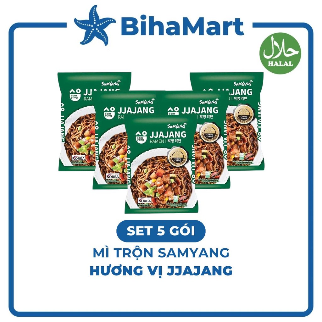 [SET5GÓI]-SAMYANG - Mì trộn Samyang hương vị Jjajang, Mì Jjajang Samyang, Mì Samyang Jajang, Mì Jaja