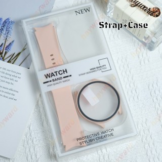  Dây đeo không có khoảng cách + Vỏ kính cho Galaxy Watch FE   7   6 5 4 40mm 44mm Dây đeo thể thao thay thế silicon màu trơn + Vỏ bảo vệ cho phụ kiện Galaxy 