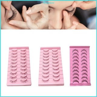 Rainl 10 đôi 3d chồn mi số lượng lớn giả dày dài wispy lông mi chồn tự nhiên tự nhiên