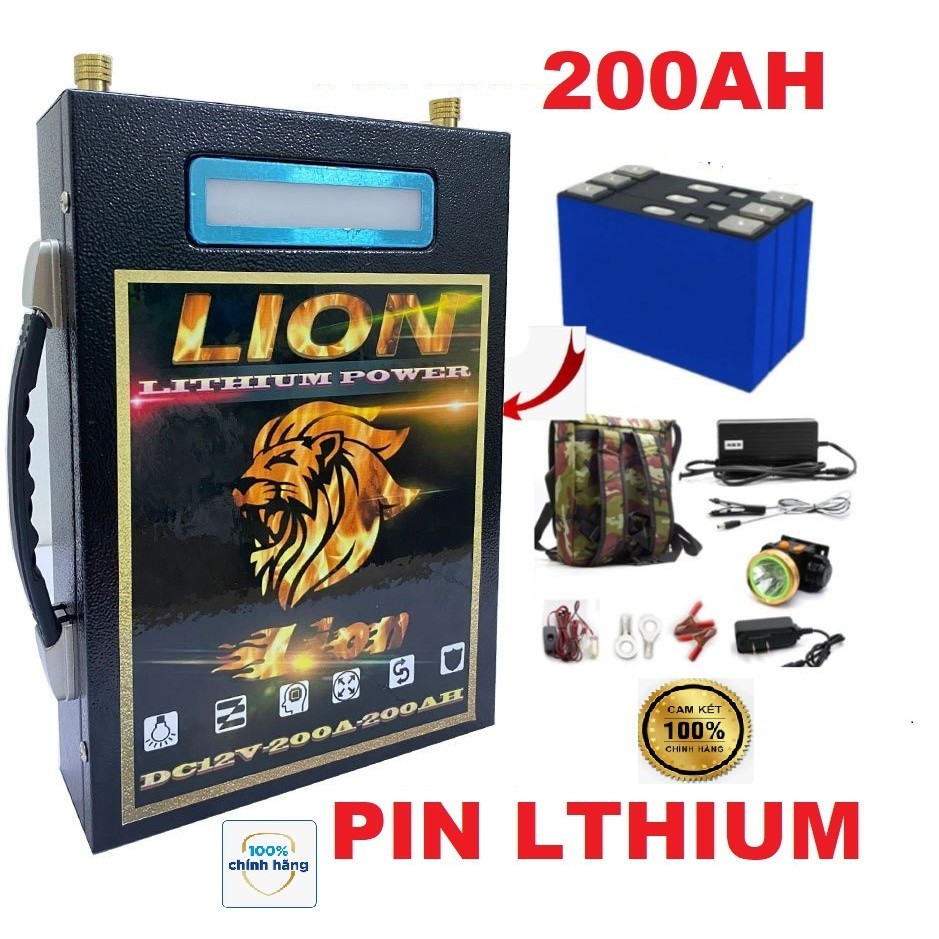 [Chính hãng] Pin Lithium 12v- Bình Pin Lion 200Ah-150Ah-100Ah-80Ah Bộ Lưu Trữ Điện Pin Thế Hệ Mới [Giá hủy diệt]