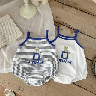 2024 Phong Cách Mới Cho Bé Jumpsuit ins Mùa Hè Nam Nữ Cho Bé Sling Bé Onesie Hoạt Hình Áo Liền Quần Áo Liền Quần Áo Cho Bé Áo Vest Không Tay Jumpsuit