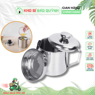 Ca lọc dầu inox 304, bình lọc dầu có lưới lọc cặn inox 304 - ca lọc dầu và tạp chất đa năng dung tích 1.2l làm bằng inox