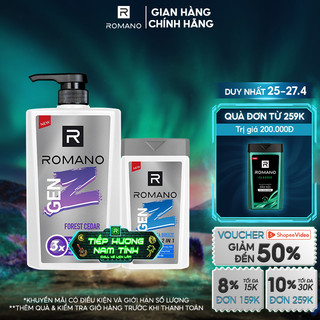 Combo Dầu gội Romano Gen Z 610g + dầu gội Gen Z 150g