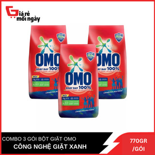 Combo 3 gói bột giặt omo công nghệ giặt xanh 770gr/gói