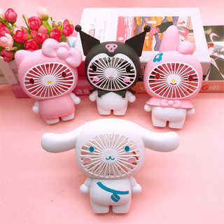 Hoạt hình hoạt hình quạt để bàn sáng tạo dễ thương quạt cầm tay kuromi melody quạt mini cầm tay trẻ em học sinh quạt di động quạt sạc usb di động