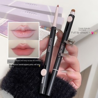Sợi môi Bàn chải môi hai đầu Hình dạng môi Matte Waterproof Lipstick