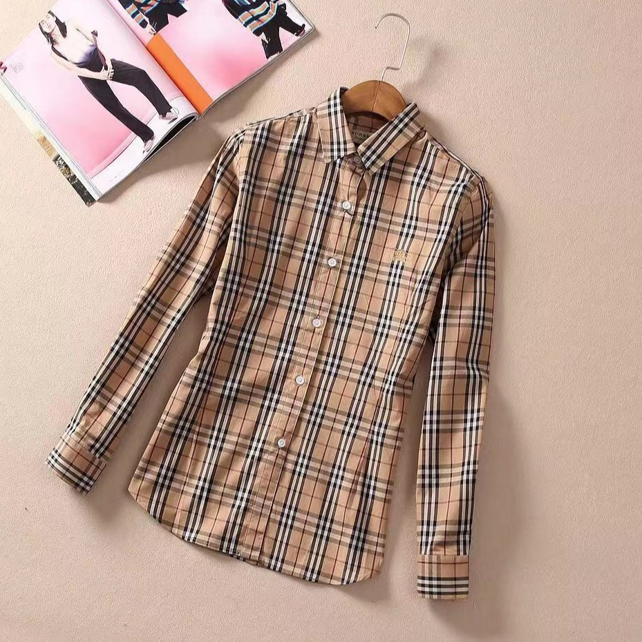 Áo sơ mi nữ Burberry kẻ sọc 100% cotton nguyên chất Áo sơ mi Burberry nữ Áo sơ mi Burberry Mã 313-18