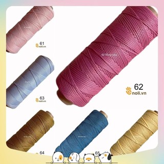 Sợi dệt trơn 2mm Craft yarn VN chuyên móc túi xách, ví, mũ nón lên dáng đẹp, màu sắc vintage 175g (Mã 61 đến 66)