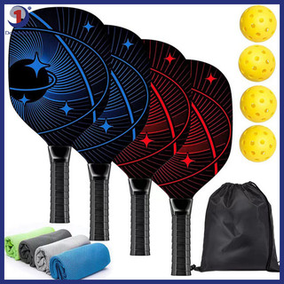 Bộ 4 mái chèo pickleball dominant, bộ pickleball với 4 vợt bóng pickle, 4 khăn làm mát, 4 quả bóng 1 túi đựng