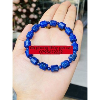 Vòng tay lu thống đá lapis 8-10mm svip 5A kèm hộp hàng kiểm định