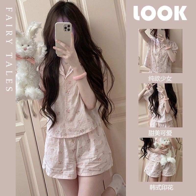 Bộ đồ ngủ ngắn tay hoa cao cấp ngọt ngào Ngày nữ 2023 Quần Short tay phồng dáng rộng Bộ đồ ngủ ngắn tay hai mảnh ngọt ngào Bộ đồ ngủ ngắn tay hoa cao cấp Ngày nữ 2023 Quần Short tay phồng dáng rộng Hai @ | BigBuy360 - bigbuy360.vn