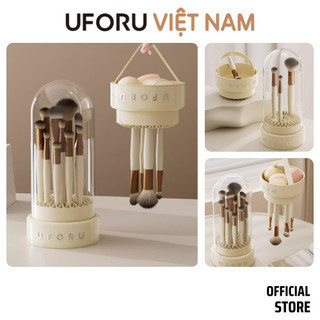Hộp đưng cọ trang điểm UFORU thông minh tích hợp làm sạch,vệ sinh,bảo quản cọ thế hệ mới, chống bụi bẩn decor cao cấp QH