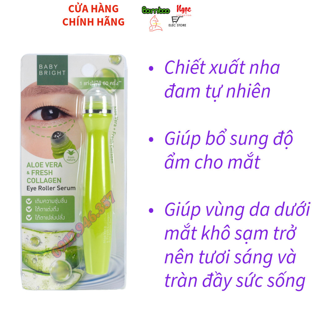 Cây Lăn Mắt Baby Bright Aloe Vera & Fresh Collagen Eye Mask