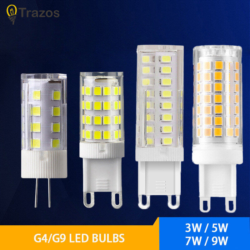 10 Chiếc LED G4 G9 E14 Bóng Đèn 3W 5W 7W 9W AC220V Trắng Ấm 3000K 6000K Bóng Đèn Ngô