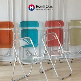 Ghế gấp chống trầy trong suốt phong cách Hàn Quốc,ghế gấp đơn giản ghế nhựa trong suốt ghế cafe
