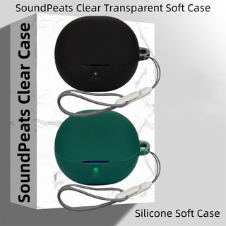 For SoundPeats Clear Case Transparent Case Cute Lanyard Pendant SoundPeats Clear Silicone Soft Case Shockproof Shell Protective Cover