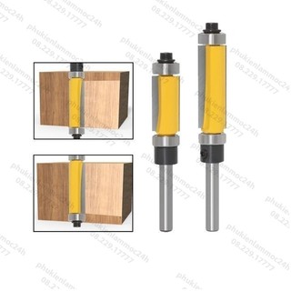 Mũi soi gỗ - mũi phay gỗ thẳng 2 bi trên dưới soi bi ngược lấy nền cốt bé 6.35mm Vàng MST2B-V-TQ 