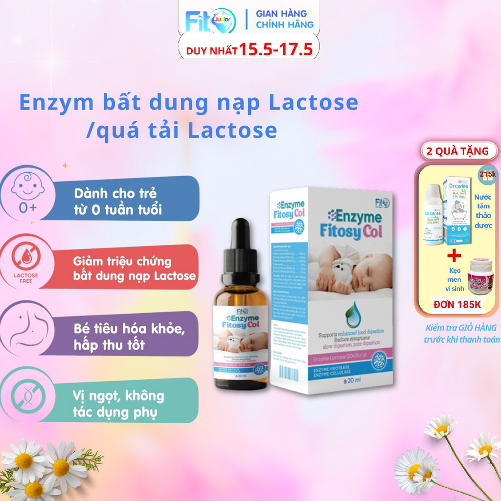 Enzyme Cho Bé Bất Dung Nạp Lactose, Rối Loạn Tiêu Hóa Fitosy Col - Fito Junior, Lọ 20 ml