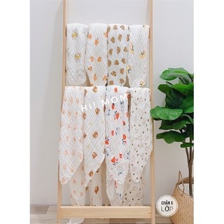 Khăn tắm xô cho bé  Hi mom 6 lớp, Khăn cao cấp siêu mềm, thấm hút dày dặn 105 x 105 cm